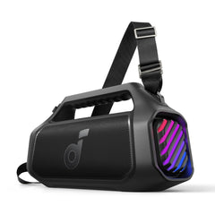 soundcore Boom 2 Plus by Anker Outdoor Speaker 140W 2+2 Channel BassUp 2.0 20H Playtime Fast Charge IPX7 Waterproof RGB Lights Power Bank Bluetooth 5.3 Portable for Outdoors [Renewed]