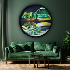 Mtadmai 24" Moving Sand Art 3D Sand Art Pictures Deep Sea Sandscape Living Room Decoration 360° Rotate Glass Crafts Solid Wood Frame Relaxing Mood Home Office Work Wall Art Decor